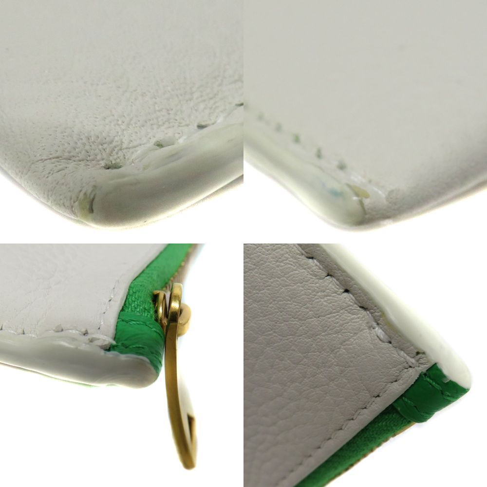Bottega Veneta coin Card Case Wallet green white